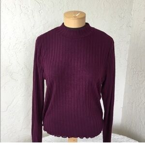 Candies long sleeve lightweight mock neck Womans size 2X berry